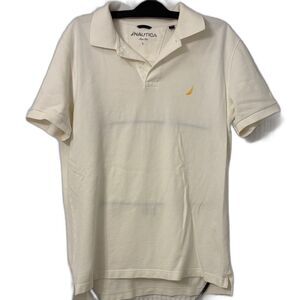 Nautica Men's Off-White Polo Shirt Size LG